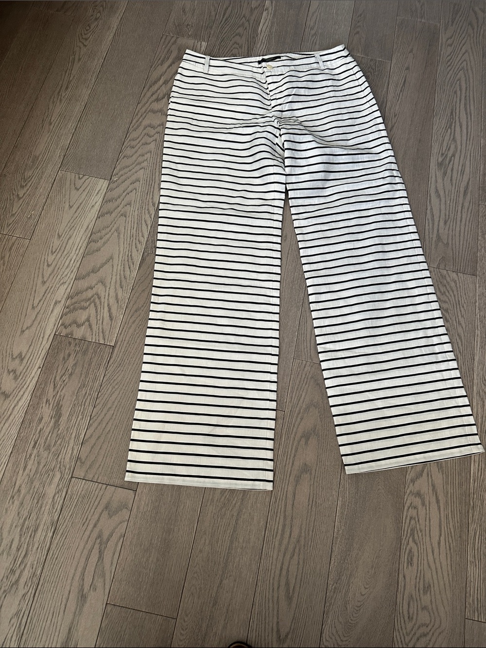Weekend Max Mara Girls' White and Black Striped Wide-Leg Pants